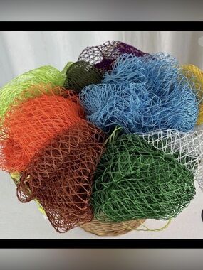 3 pack Multicolor African Exfoliating Net Bath Sponges never taken out packaging